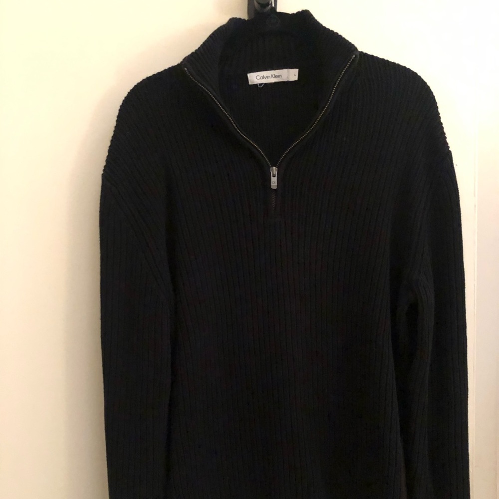 Calvin Klein cotton ribbed 1/2 zip sweater